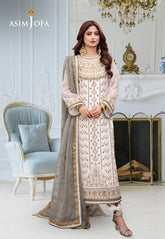 Dhanak Rang By Asim Jofa Embroidered Chiffon Dress 3piece Unstitched